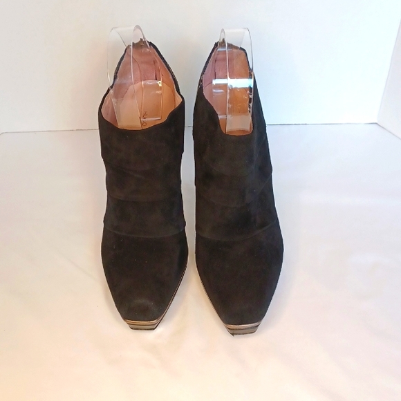 Hugo Boss Black Suede Platform Ankle Booties - Picture 1 of 9